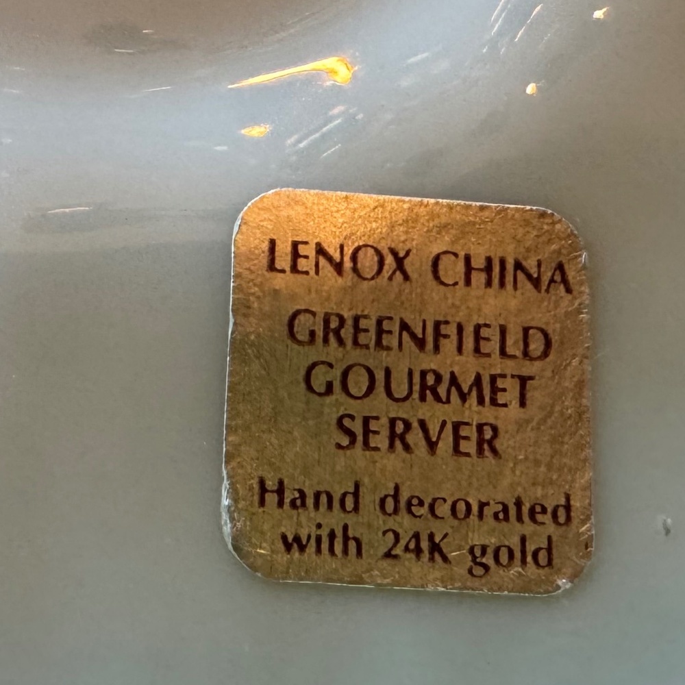**LOOK!!!! PRICE DROP!! Lenox Greenfield Collection Chip & Dip piece- PRISTINE** - Picture 4 of 9